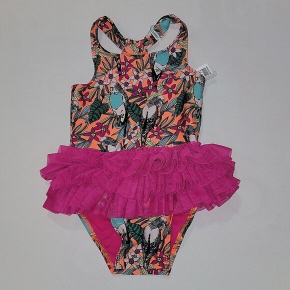 Nwt Cat & Jack Parakeet Bright Colored One Piece Swimsuit Size 2T - Picture 8 of 8